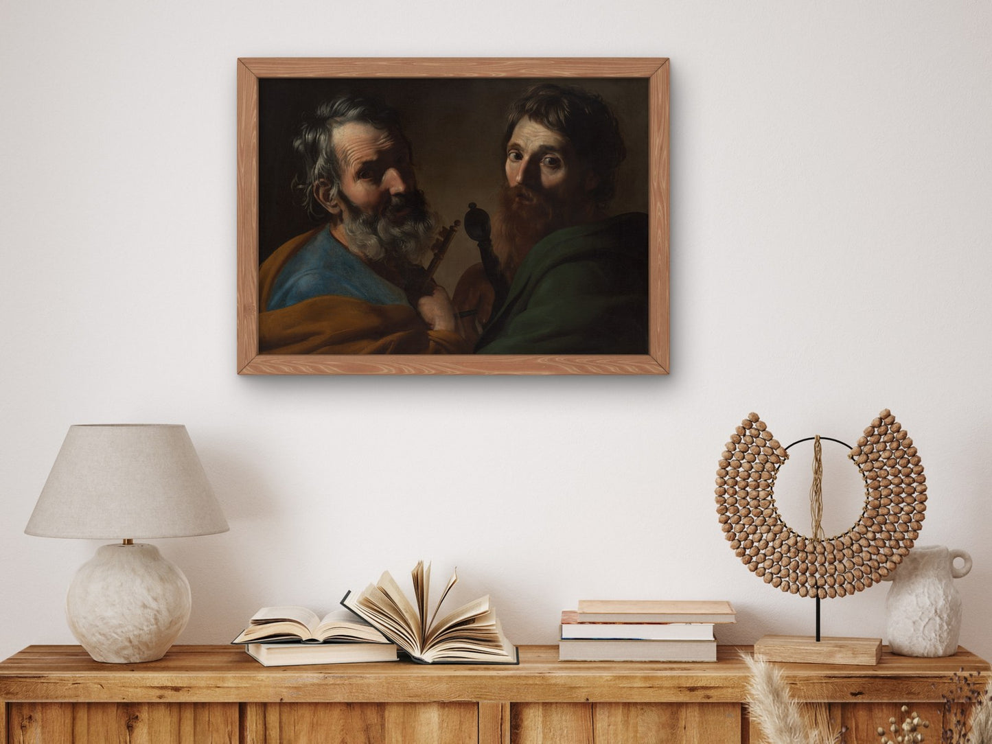 Saints Peter and Paul by Bartolomeo Manfredi 1620, Wall Art Print, Fine Art Reproduction, Museum Quality Decor, Poster
