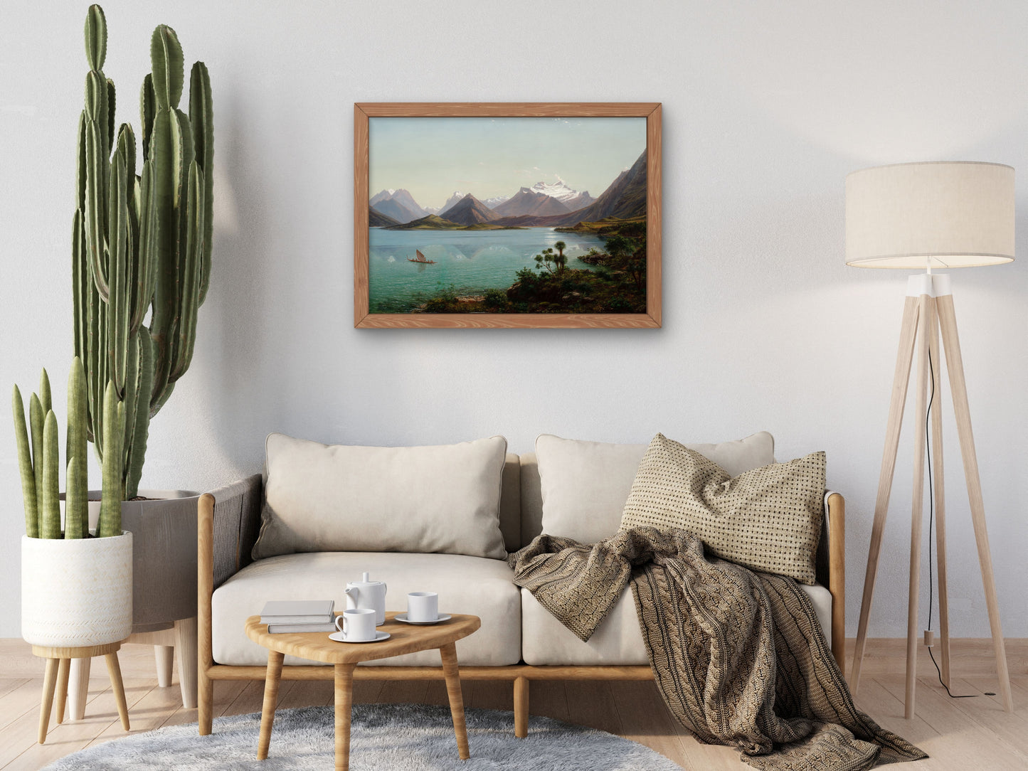 Lake Wakatipu with Mount Earnslaw by Eugene von Guérard 1877, Wall Art Print, Fine Art Reproduction, Museum Quality Decor, Poster
