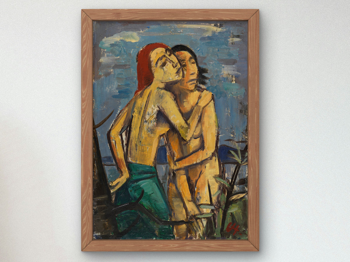 Girlfriends by Karl Hofer 1920, Wall Art Print, Fine Art Reproduction, Museum Quality Decor, Poster