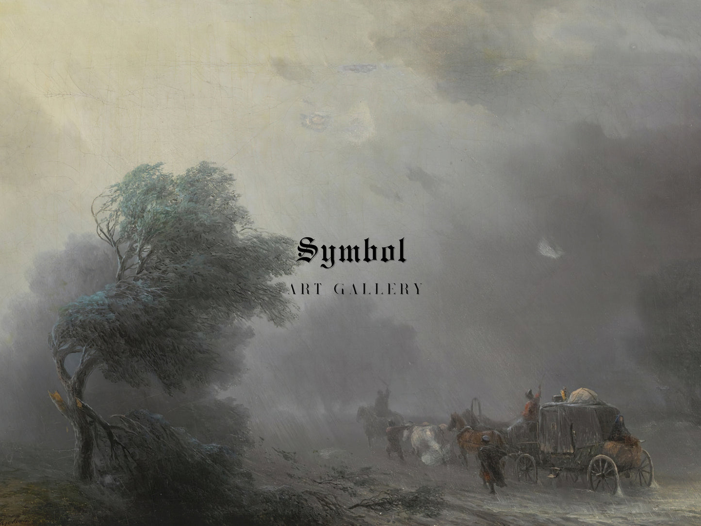 Carriage in a Storm by Ivan Konstantinovich Aivazovsky, Wall Art Print, Fine Art Reproduction, Museum Quality Decor, Poster