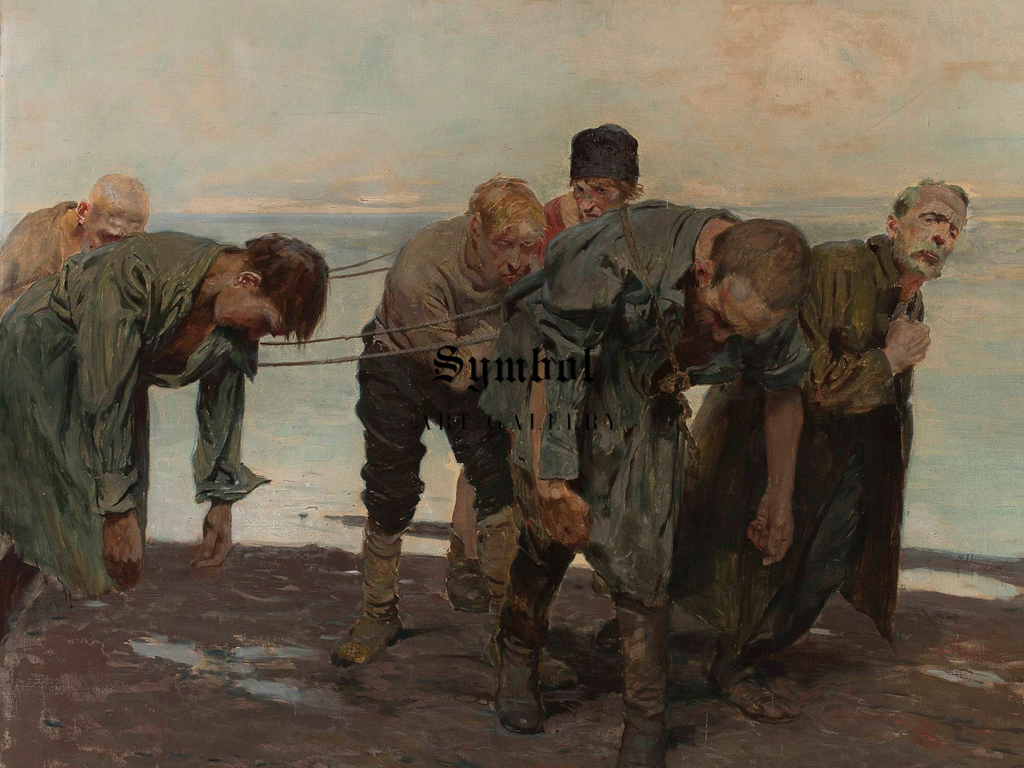 Burlaks by Feliks Wygrzywalski 1925, Wall Art Print, Fine Art Reproduction, Museum Quality Decor, Poster