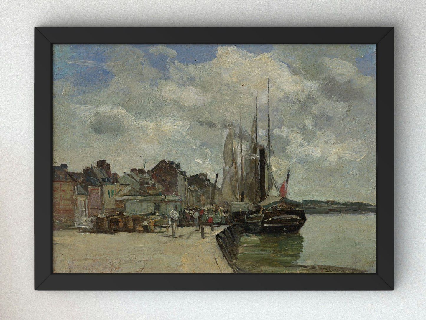 Honfleur The Port by Eugène Boudin 1860, Wall Art Print, Fine Art Reproduction, Museum Quality Decor, Poster