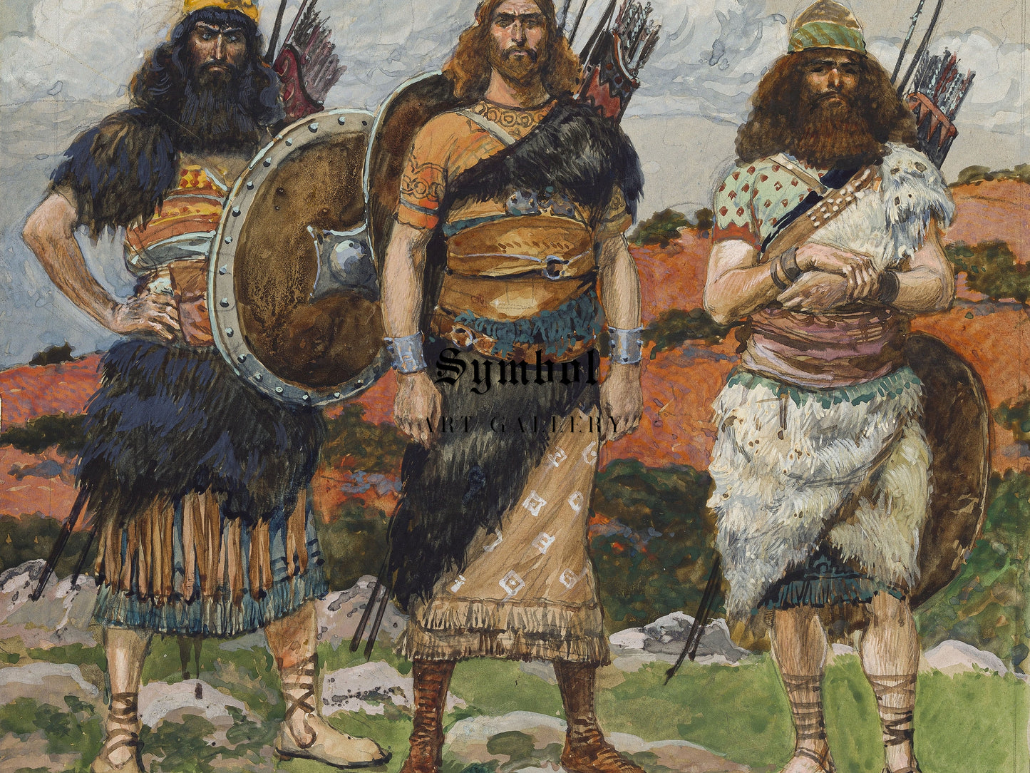 Three of David's Captains by James Tissot 1896, Wall Art Print, Fine Art Reproduction, Museum Quality Decor, Poster