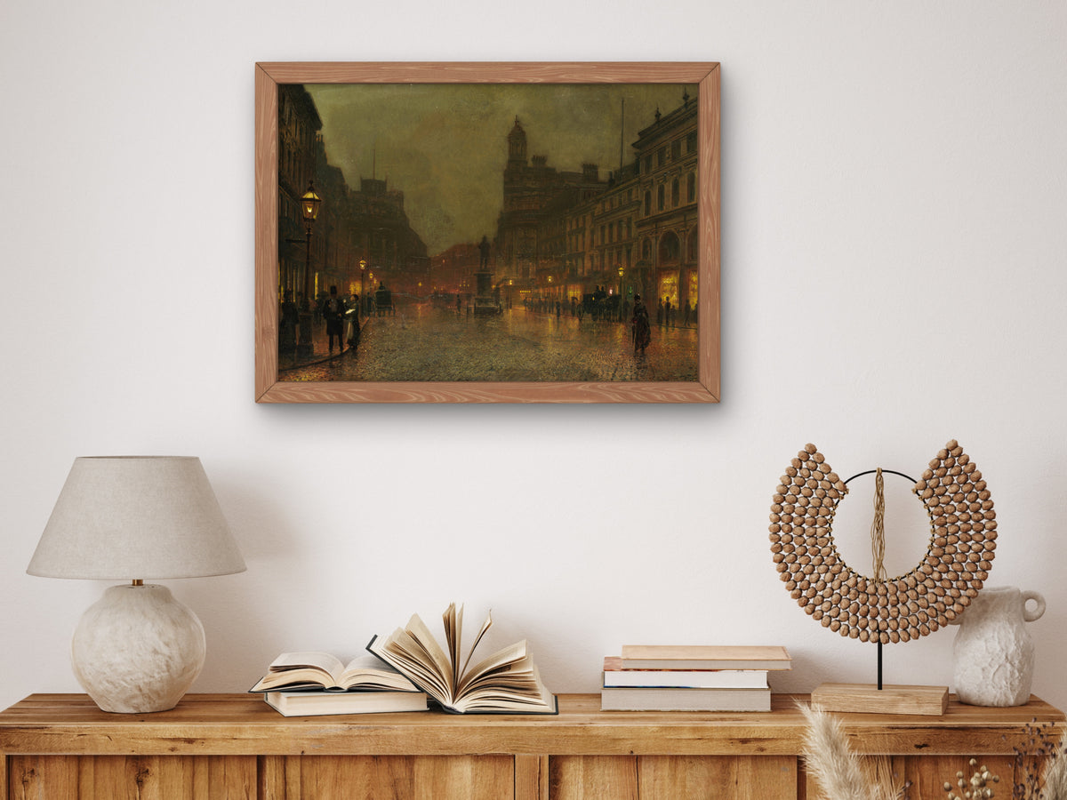 St Ann's Square Manchester by John Atkinson Grimshaw 1887, Wall Art Print, Fine Art Reproduction, Museum Quality Decor, Poster