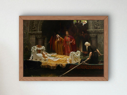 Elaine by Edmund Leighton 1899, Wall Art Print, Fine Art Reproduction, Museum Quality Decor, Poster
