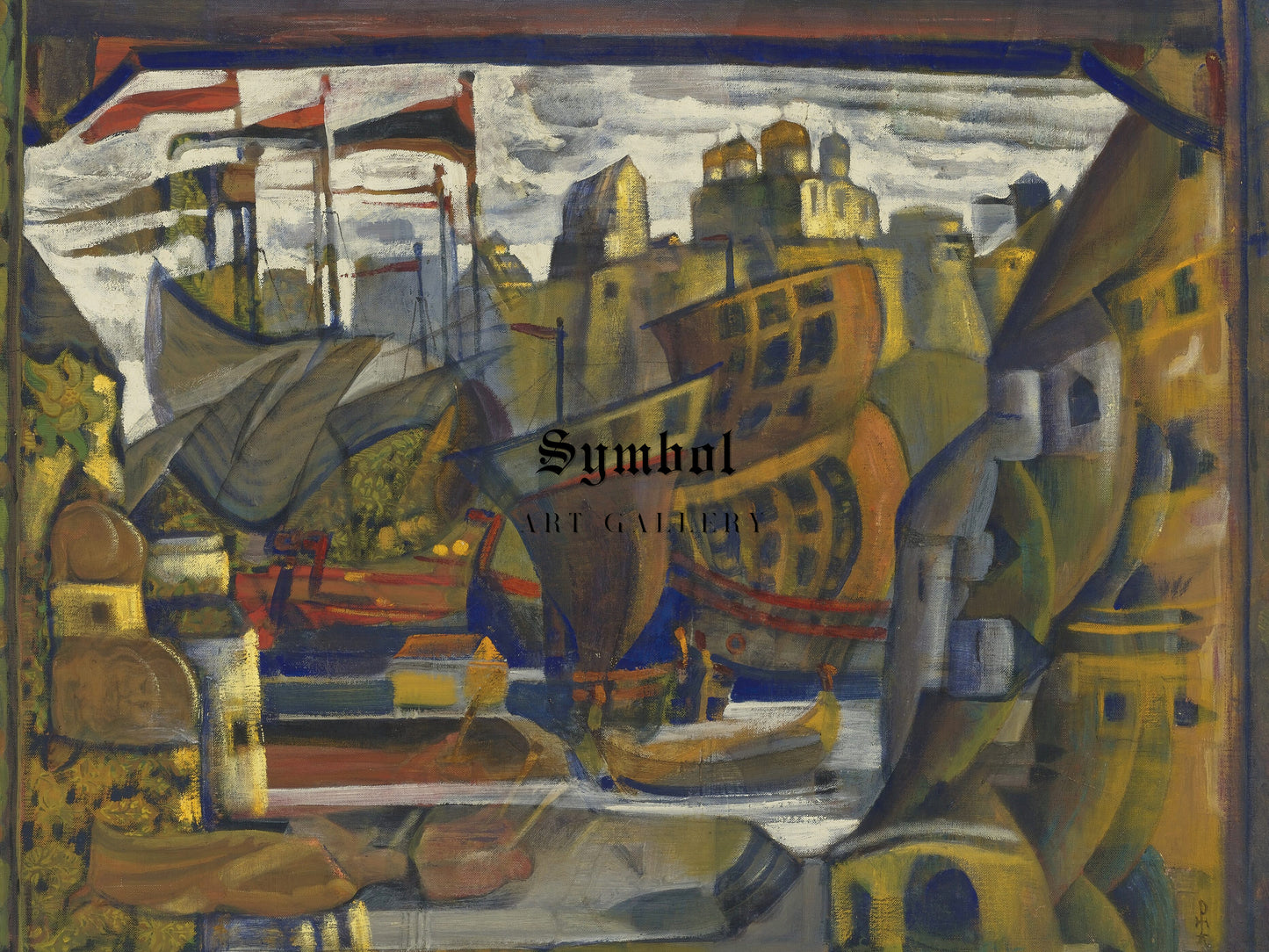 The Novgorod Market From Sadko by Nicholas Roerich 1920, Wall Art Print, Fine Art Reproduction, Museum Quality Decor, Poster