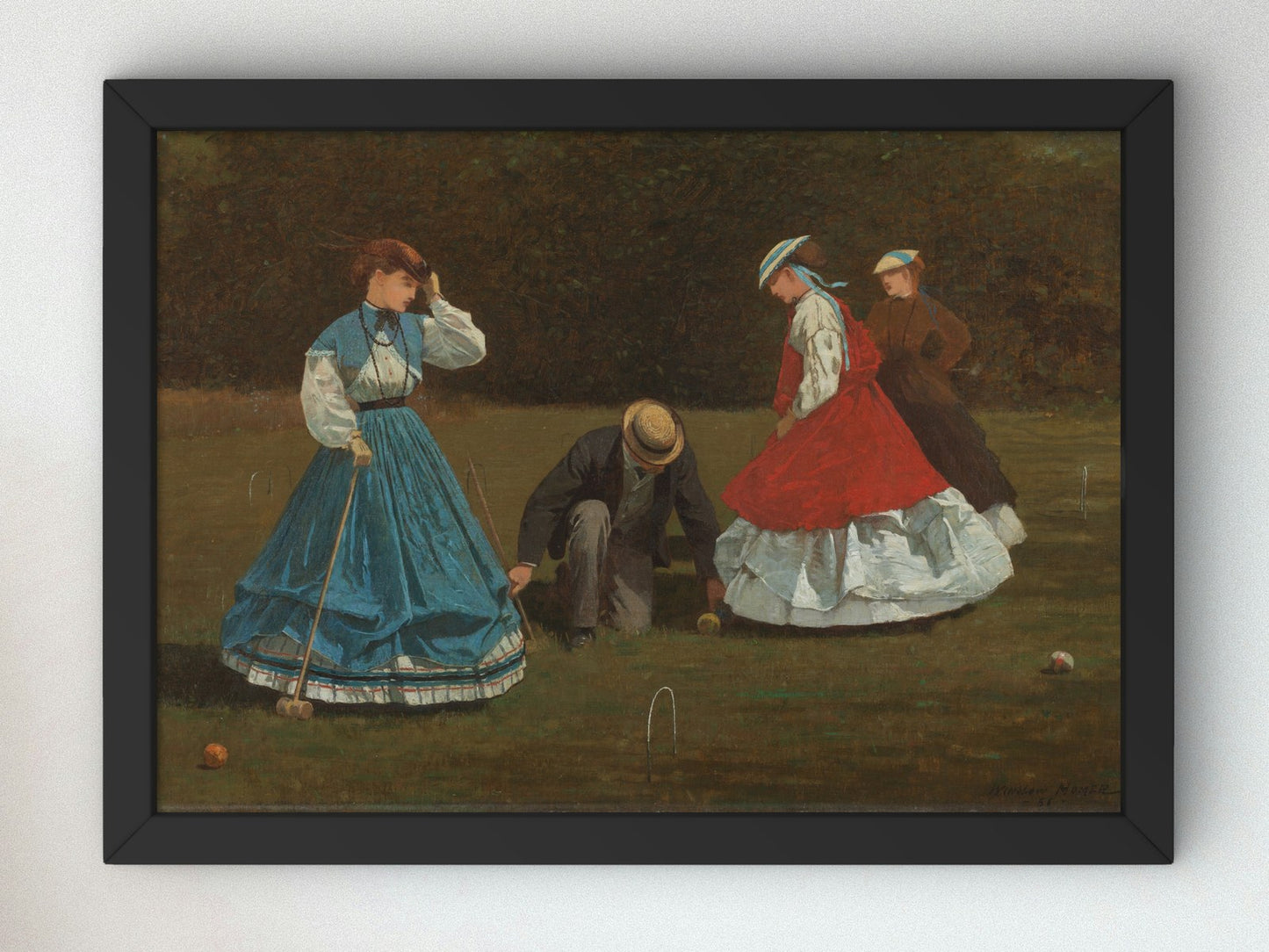 Croquet Scene by Winslow Homer 1866, Wall Art Print, Fine Art Reproduction, Museum Quality Decor, Poster