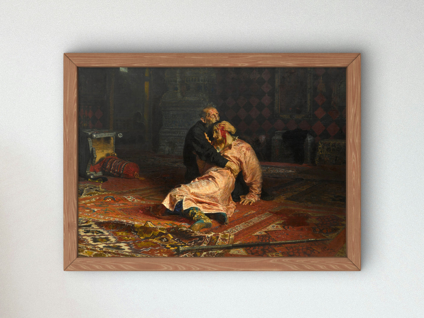 Ivan the Terrible and His Son by Ilya Repin 1885, Wall Art Print, Fine Art Reproduction, Museum Quality Decor, Poster