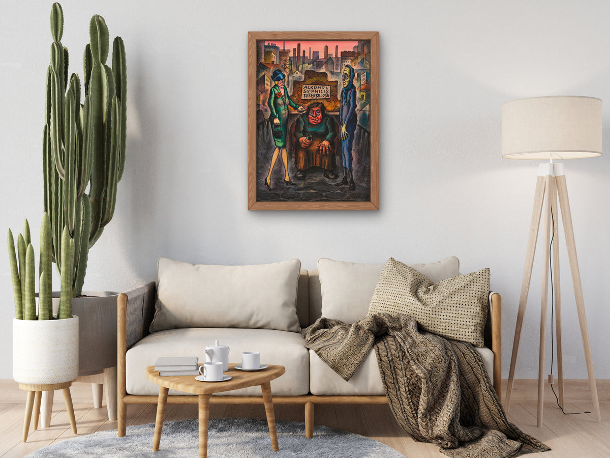 The Three Plagues of the People by Karl Wiener 1926, Wall Art Print, Fine Art Reproduction, Museum Quality Decor, Poster