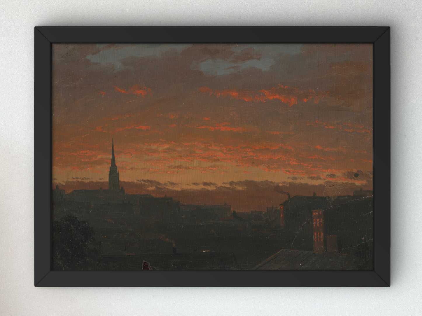 Sunset at Hudson, New York by Frederic Edwin Church, Wall Art Print, Fine Art Reproduction, Museum Quality Decor, Poster