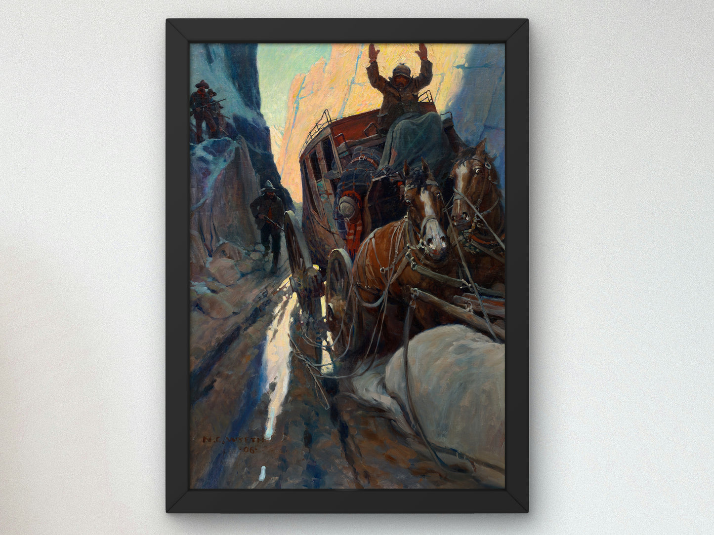Hands Up by Newell Convers Wyeth 1906, Wall Art Print, Fine Art Reproduction, Museum Quality Decor, Poster