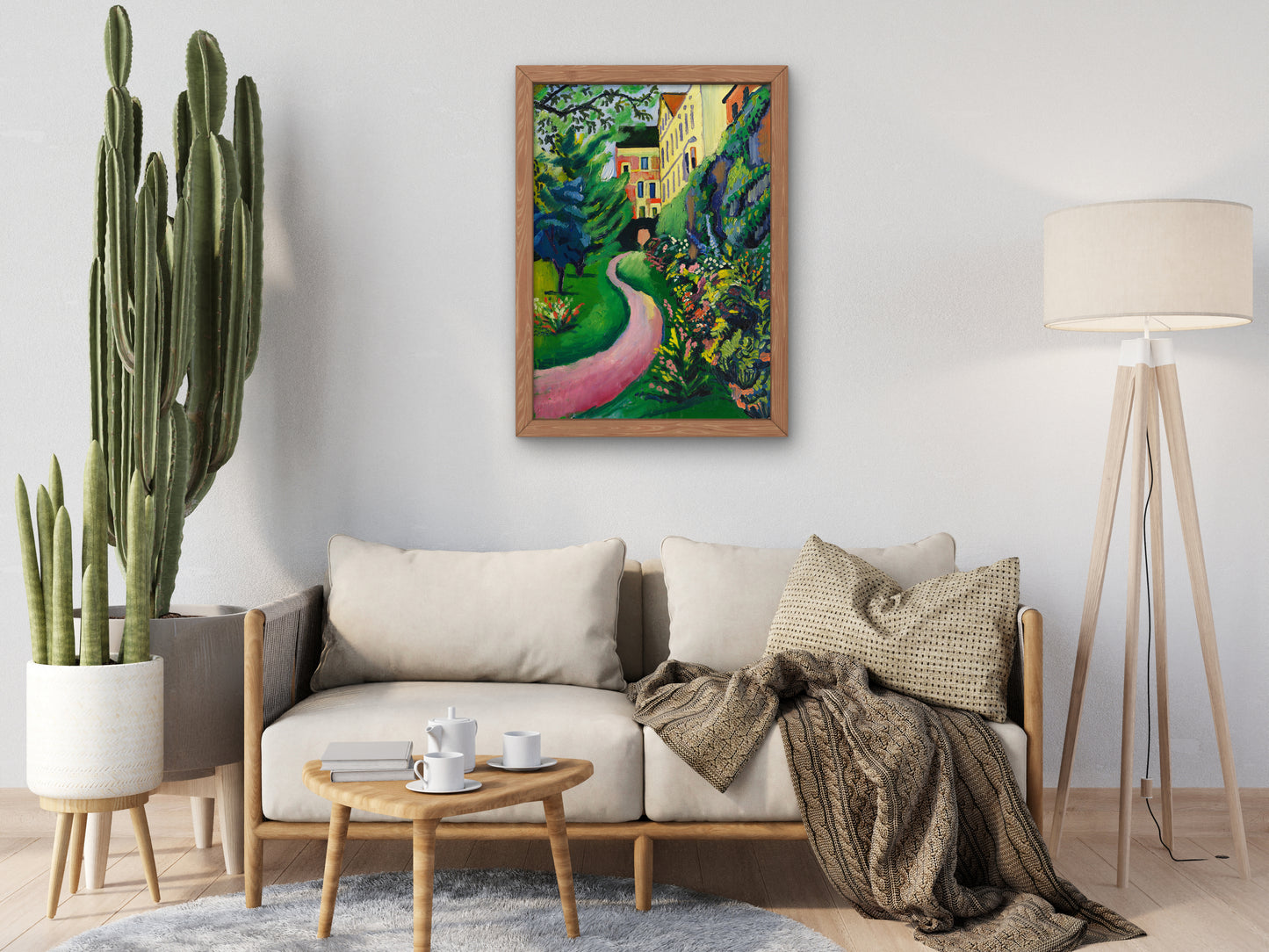 Our Garden with Flowering Borders by August Macke 1912, Wall Art Print, Fine Art Reproduction, Museum Quality Decor, Poster