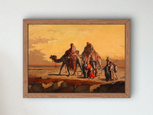 Desert Scene by Francisco Lameyer y Berenguer 1863, Wall Art Print, Fine Art Reproduction, Museum Quality Decor, Poster