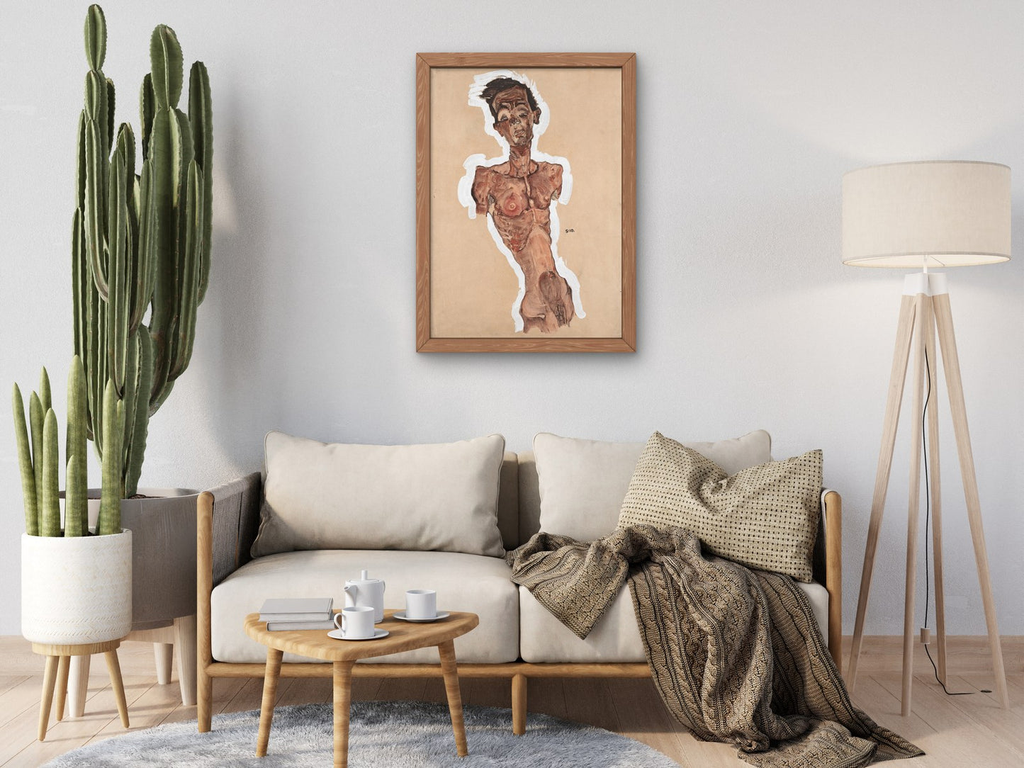 Nude Self Portrait by Egon Schiele 1910, Wall Art Print, Fine Art Reproduction, Museum Quality Decor, Poster