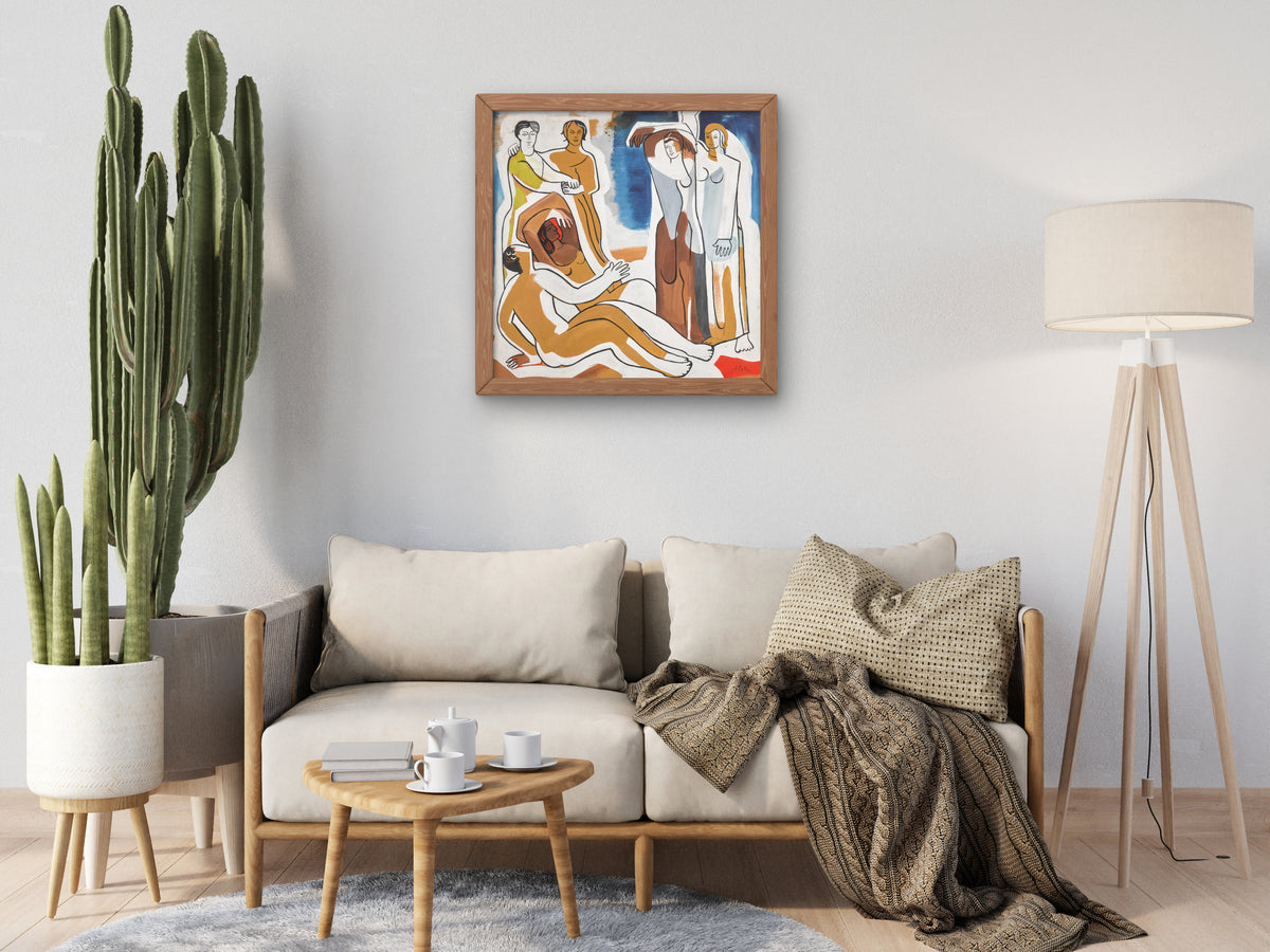 Figurative Composition by Alexandra Exter, Wall Art Print, Fine Art Reproduction, Museum Quality Decor, Poster