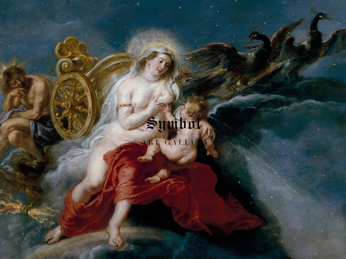 The Origin of the Milky Way by Peter Paul Rubens 1636, Wall Art Print, Fine Art Reproduction, Museum Quality Decor, Poster