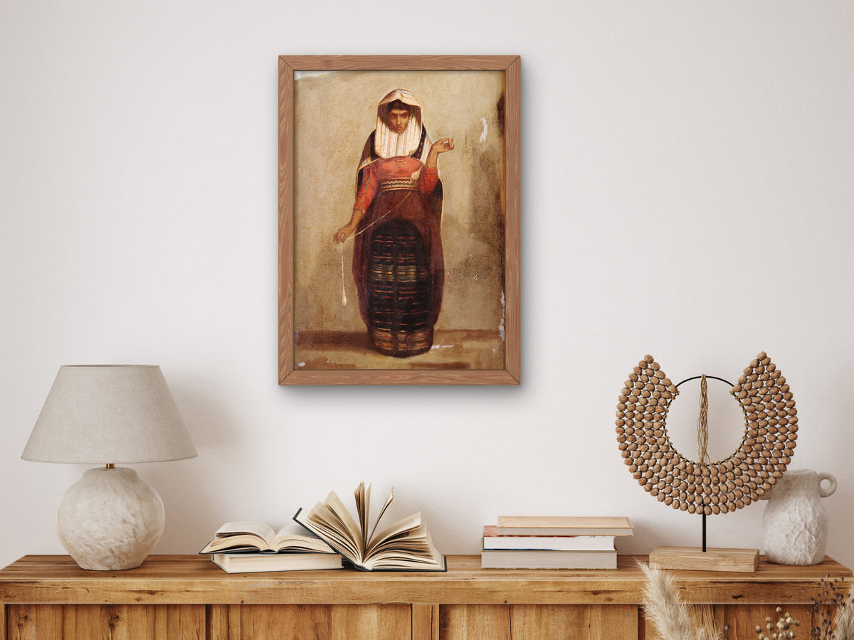 The Spinner by Francisco Laso 1849, Wall Art Print, Fine Art Reproduction, Museum Quality Decor, Poster