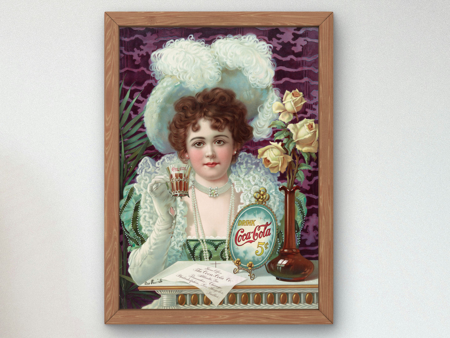 Drink Coca Cola 5 Cents by Anonymous 1890, Wall Art Print, Fine Art Reproduction, Museum Quality Decor, Poster