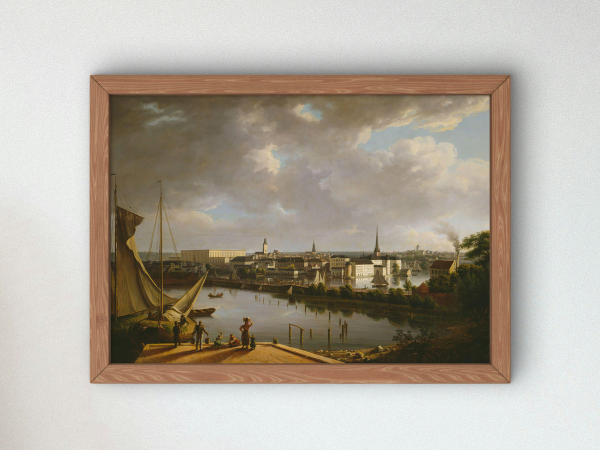 View of Stockholm by Thomas Fearnley 1824, Wall Art Print, Fine Art Reproduction, Museum Quality Decor, Poster