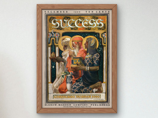 Success Christmas Number by Joseph Christian Leyendecker 1900, Wall Art Print, Fine Art Reproduction, Museum Quality Decor, Poster
