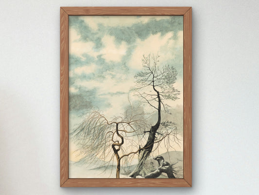 Winter Trees by Léon Spilliaert 1942, Wall Art Print, Fine Art Reproduction, Museum Quality Decor, Poster