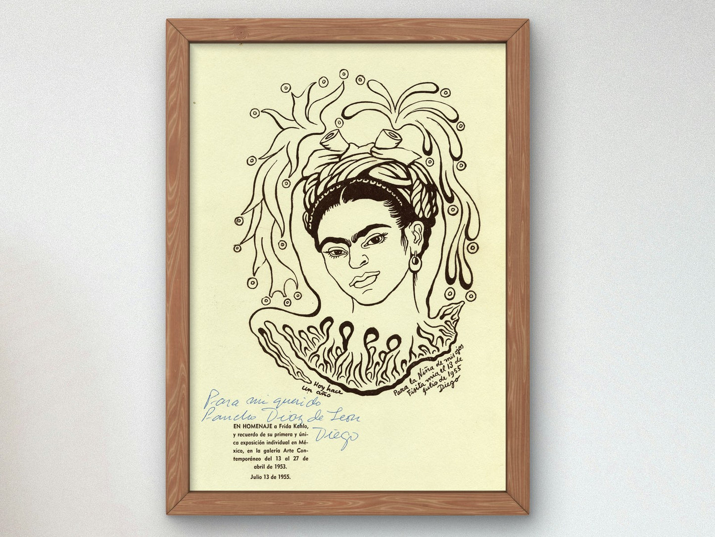 Frida by Diego Rivera 1955, Wall Art Print, Fine Art Reproduction, Museum Quality Decor, Poster