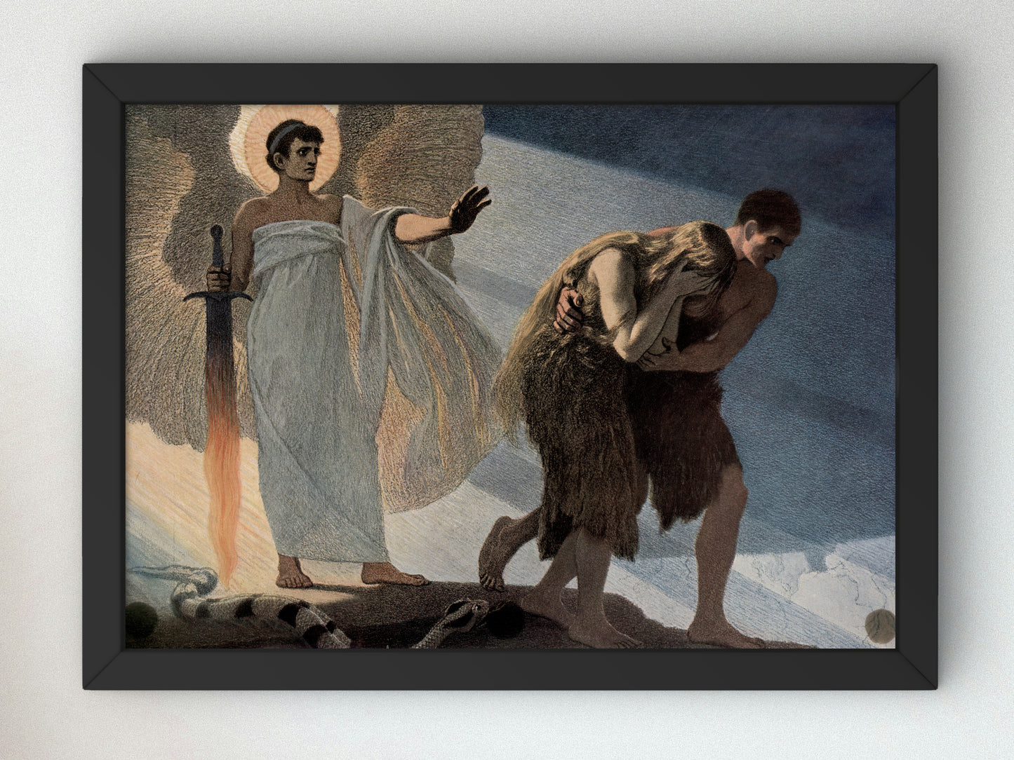 The Expulsion from Paradise by Gebhard Fugel 1911, Wall Art Print, Fine Art Reproduction, Museum Quality Decor, Poster