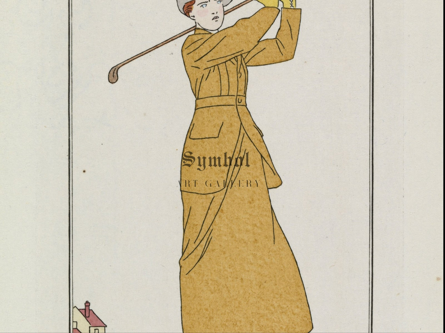Golf Suit with Belted Jacket by Bernard Boutet de Monvel 1912, Wall Art Print, Fine Art Reproduction, Museum Quality Decor, Poster