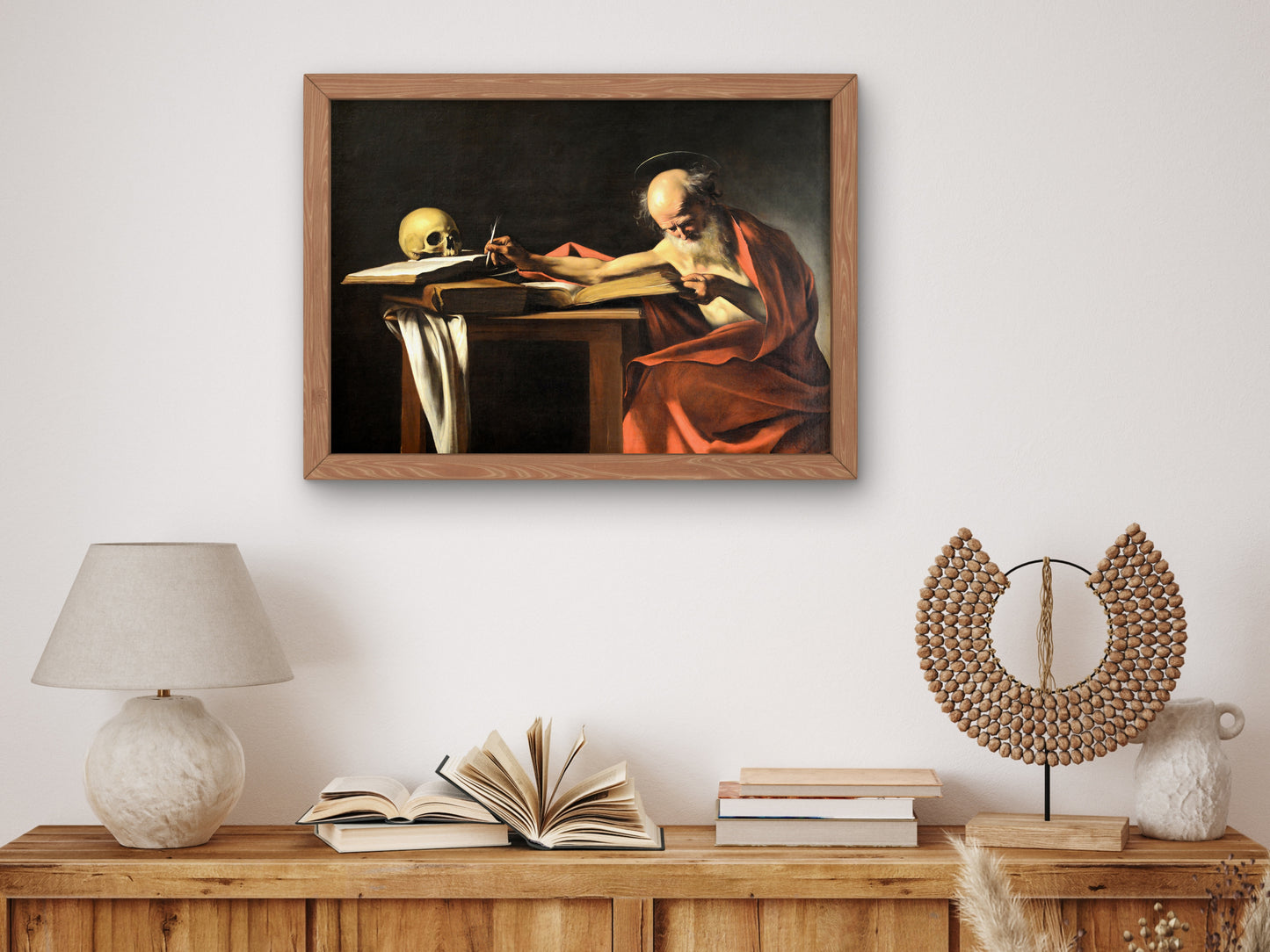 Saint Jerome Writing by Caravaggio 1610, Wall Art Print, Fine Art Reproduction, Museum Quality Decor, Poster