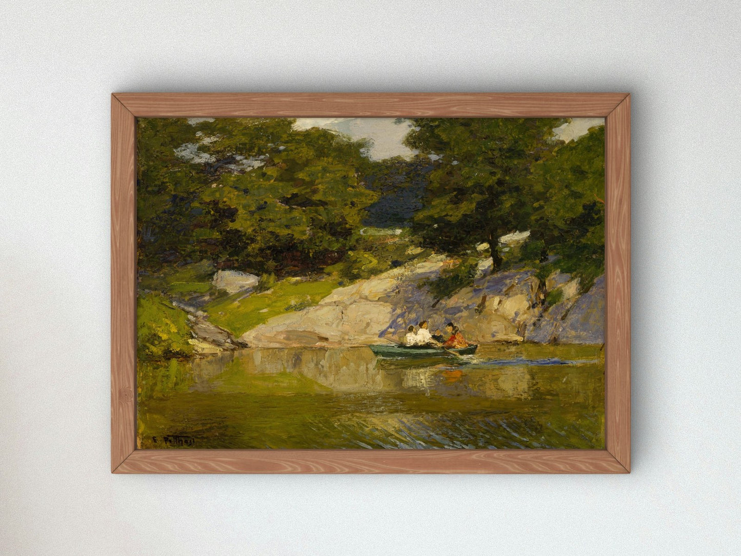 Boating in Central Park by Edward Henry Potthast 1900, Wall Art Print, Fine Art Reproduction, Museum Quality Decor, Poster