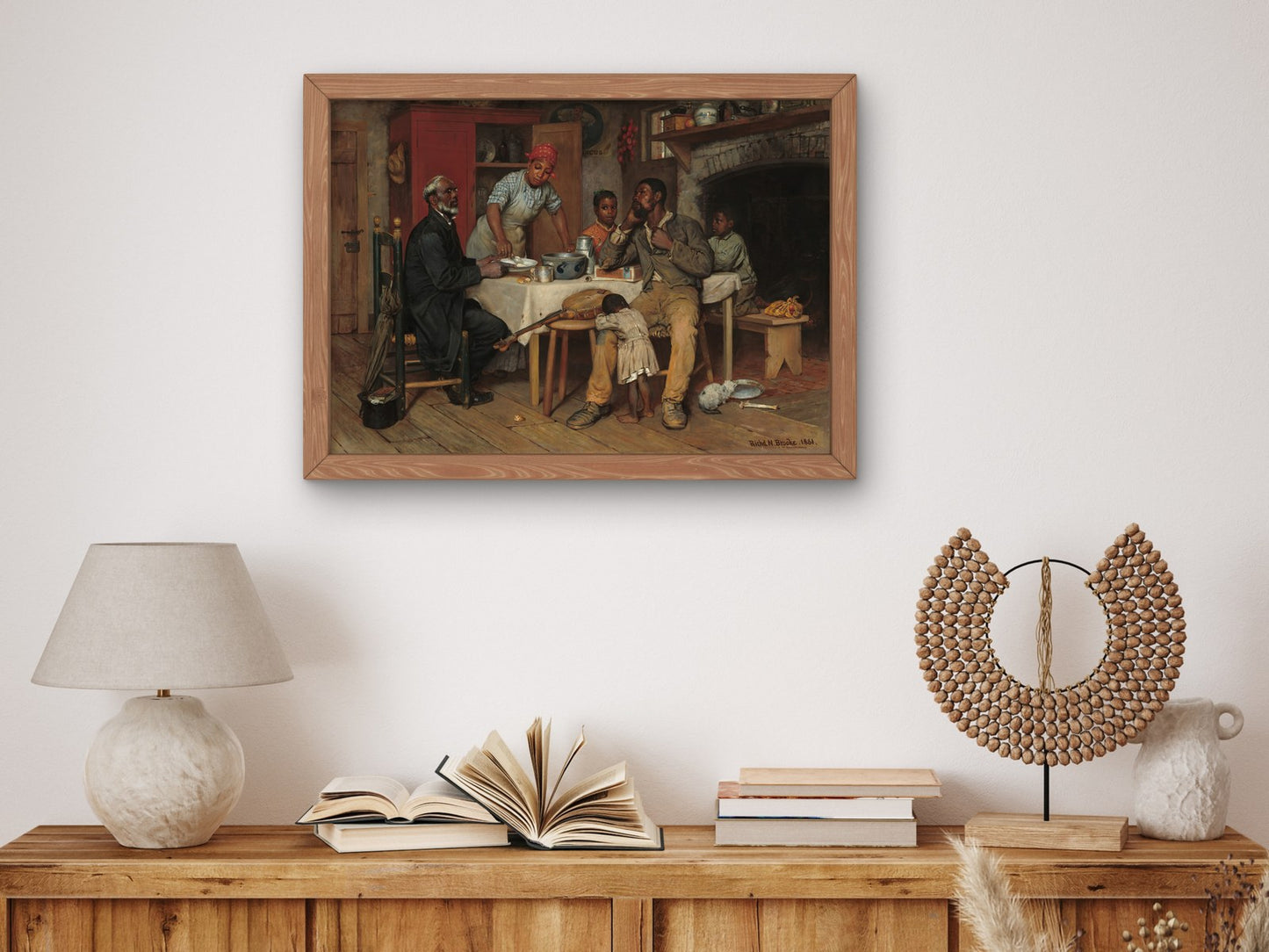 A Pastoral Visit by Richard Norris Brooke 1881, Wall Art Print, Fine Art Reproduction, Museum Quality Decor, Poster