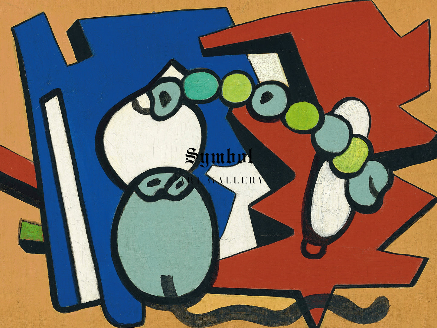 Tricolor Still Life by Fernand Léger 1938, Wall Art Print, Fine Art Reproduction, Museum Quality Decor, Poster