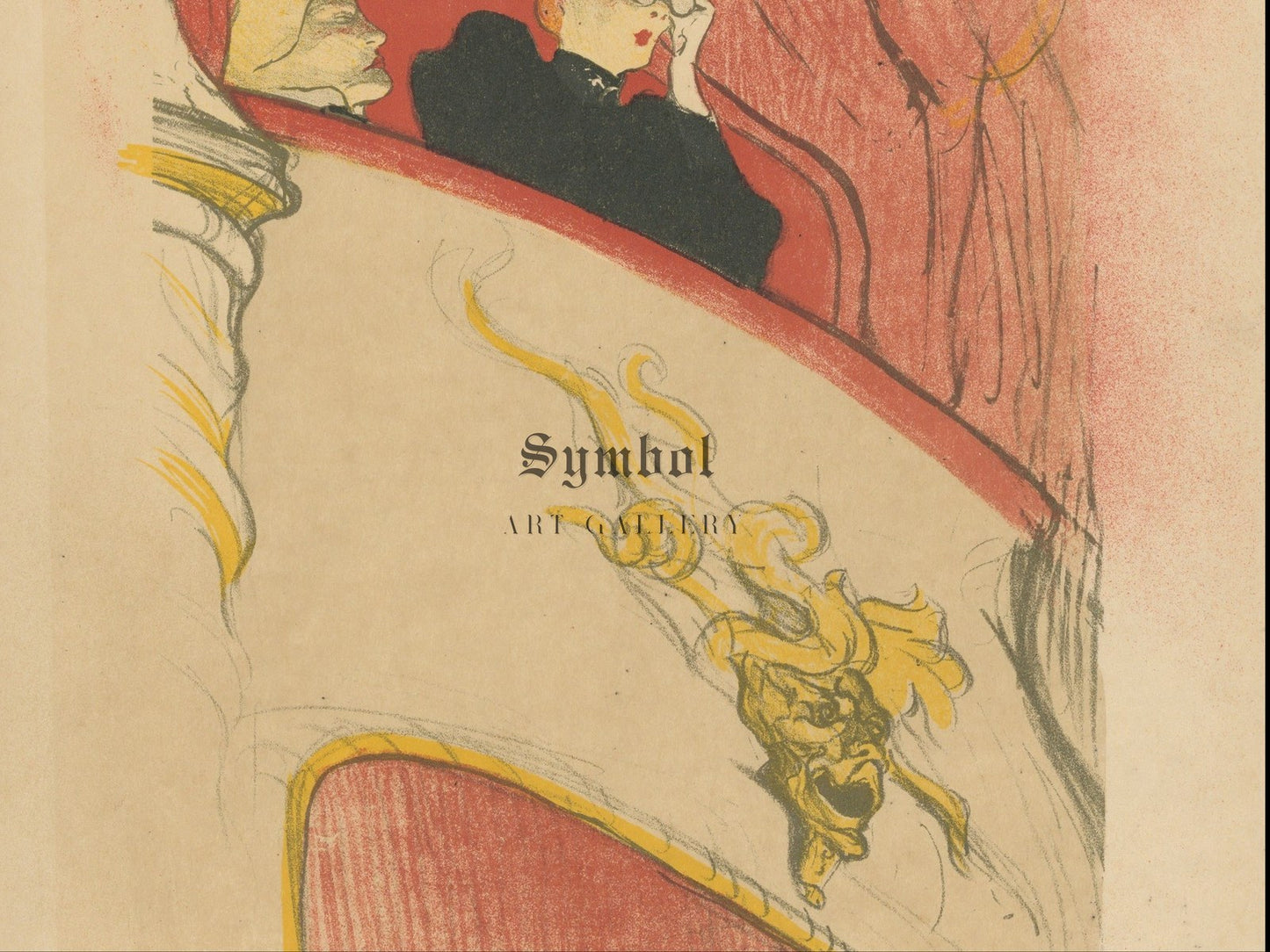The Box with the Gilded Mask by Henri de Toulouse Lautrec 1896, Wall Art Print, Fine Art Reproduction, Museum Quality Decor, Poster