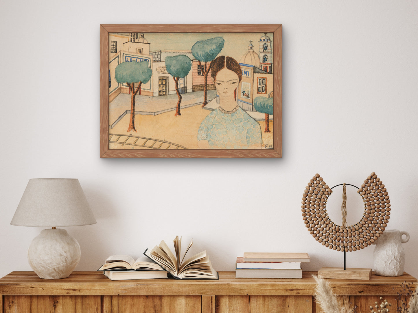 Frida Kahlo in Coyoacán by Frida Kahlo 1927, Wall Art Print, Fine Art Reproduction, Museum Quality Decor, Poster