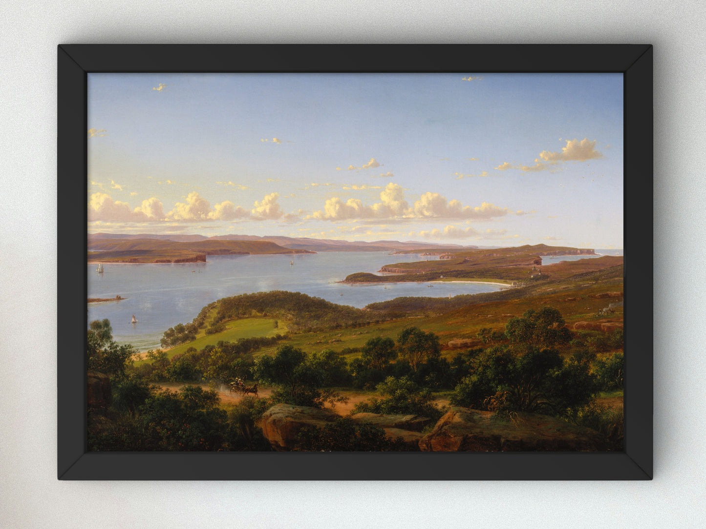 Sydney Heads by Eugene von Guérard 1865, Wall Art Print, Fine Art Reproduction, Museum Quality Decor, Poster