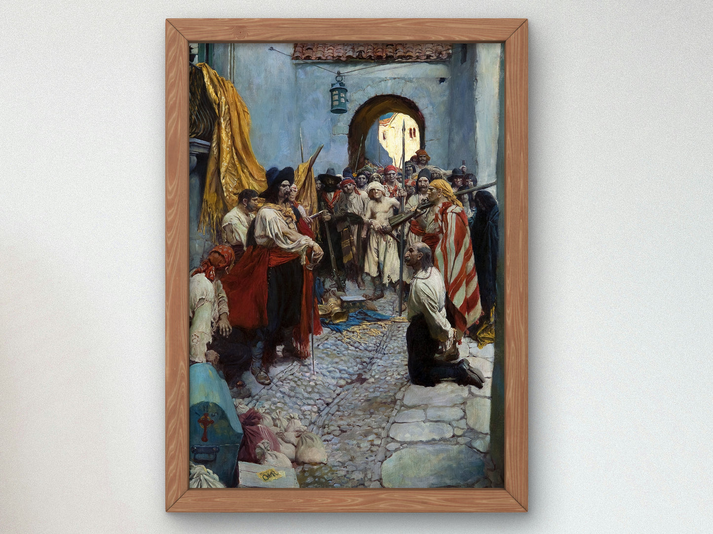 Extorting Tribute from the Citizens by Howard Pyle 1905, Wall Art Print, Fine Art Reproduction, Museum Quality Decor, Poster