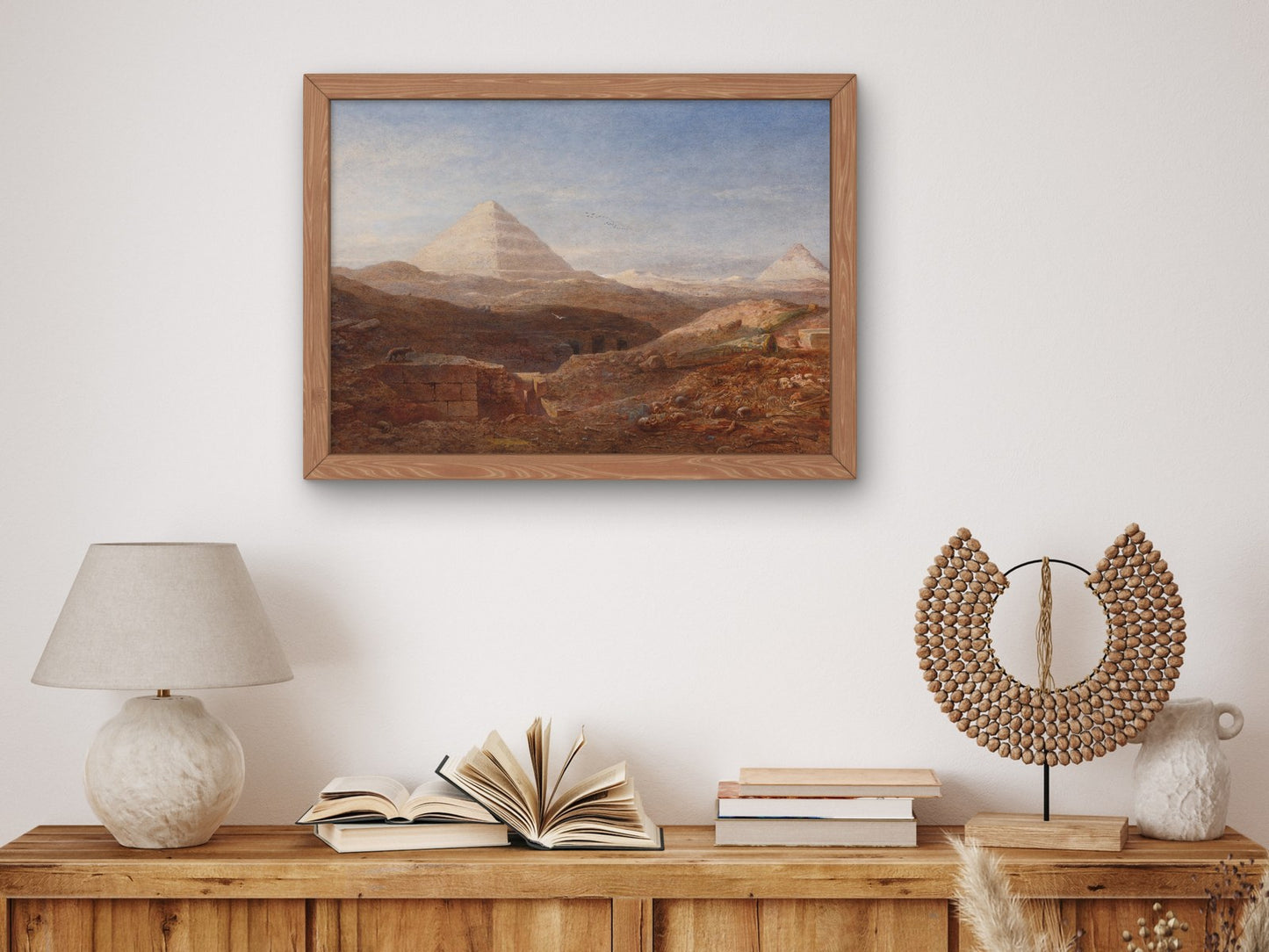 Near the Pyramid Sakkara by Edward Angelo Goodall 1874, Wall Art Print, Fine Art Reproduction, Museum Quality Decor, Poster