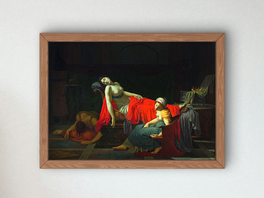 Death of Cleopatra by Jean Baptiste Regnault 1796, Wall Art Print, Fine Art Reproduction, Museum Quality Decor, Poster