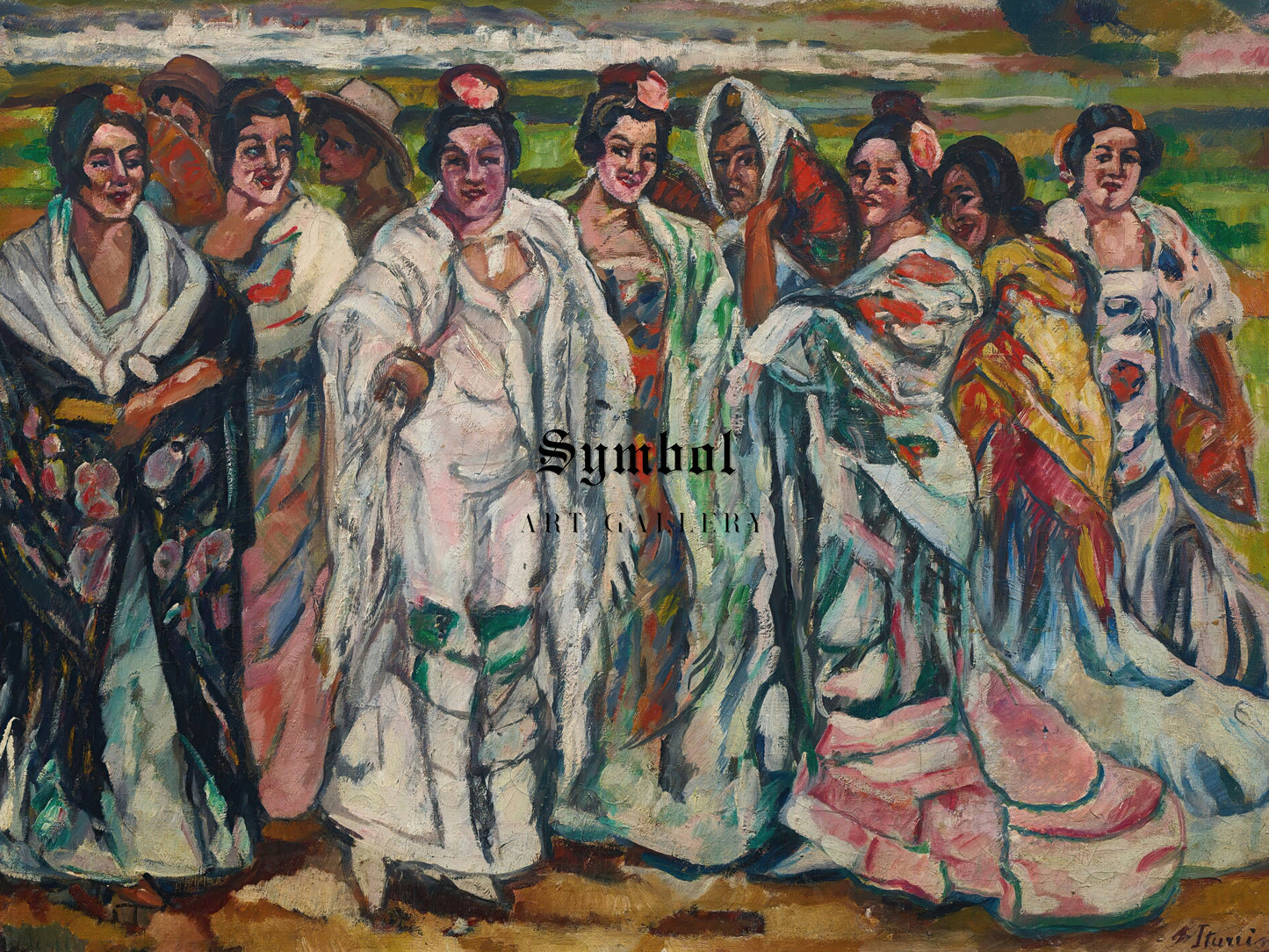 Women in the Countryside by Francisco Iturrino, Wall Art Print, Fine Art Reproduction, Museum Quality Decor, Poster