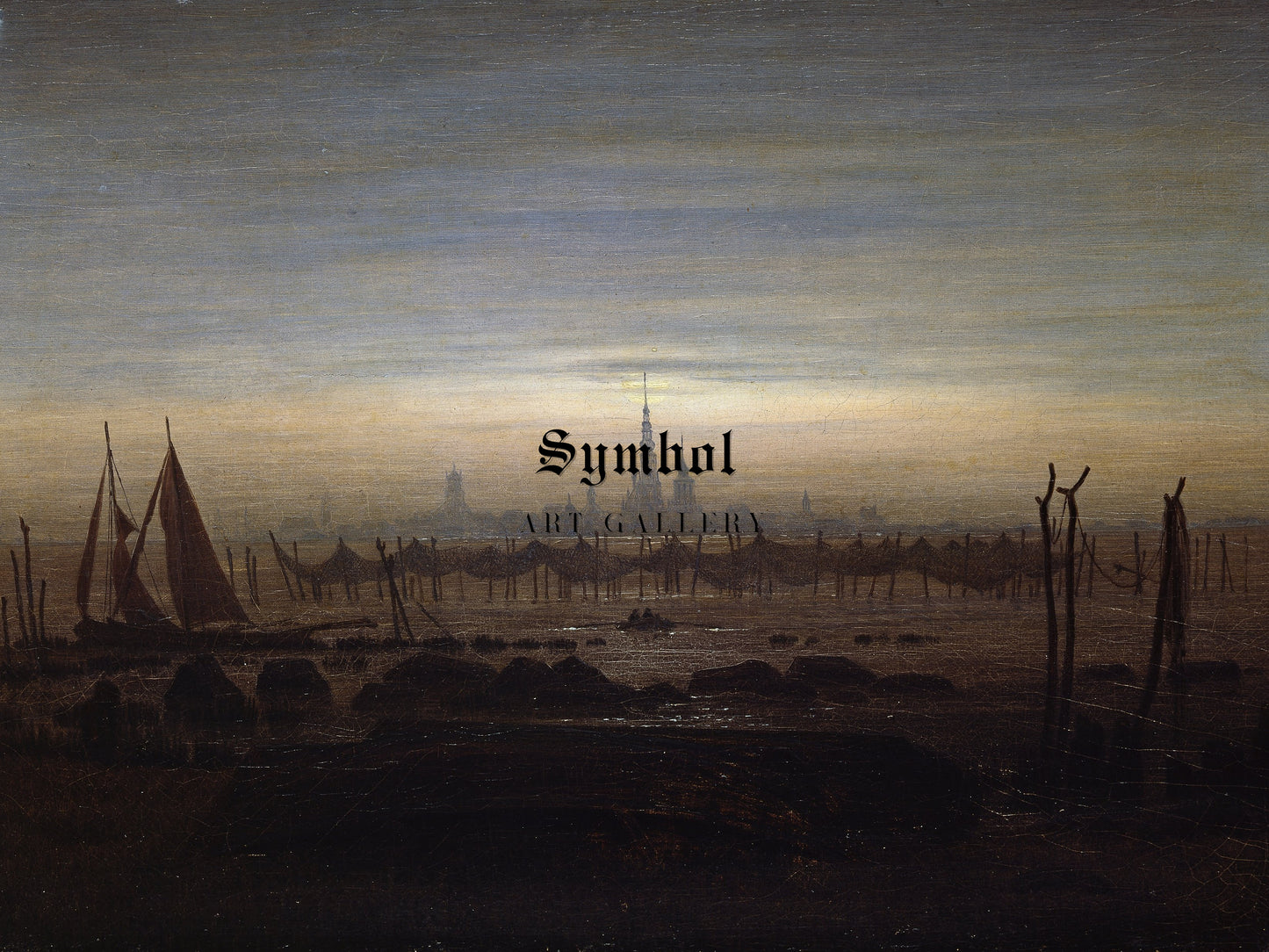 Greifswald in Moonlight by Caspar David Friedrich 1817, Wall Art Print, Fine Art Reproduction, Museum Quality Decor, Poster