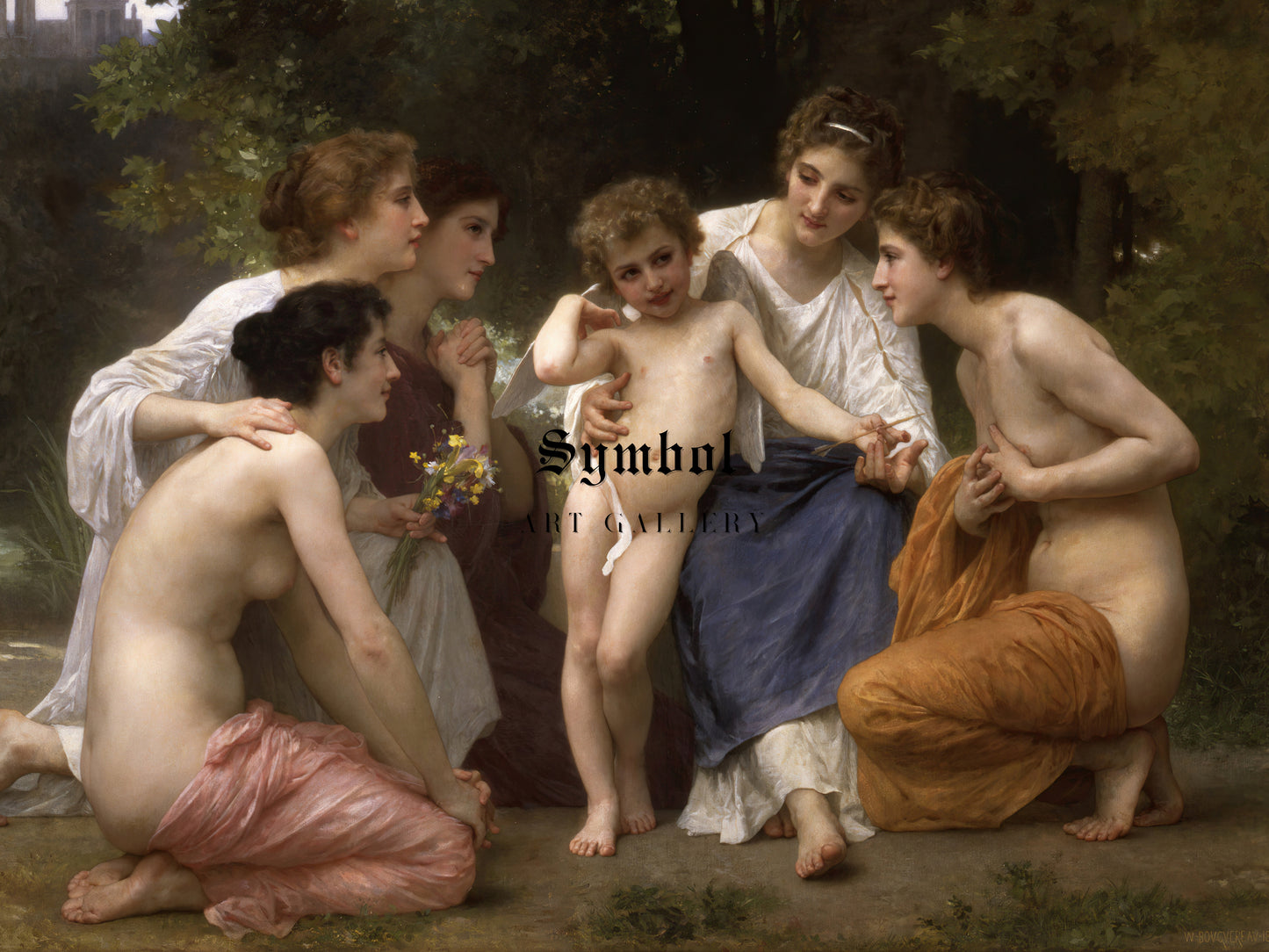 Admiration by William Bouguereau 1897, Wall Art Print, Fine Art Reproduction, Museum Quality Decor, Poster