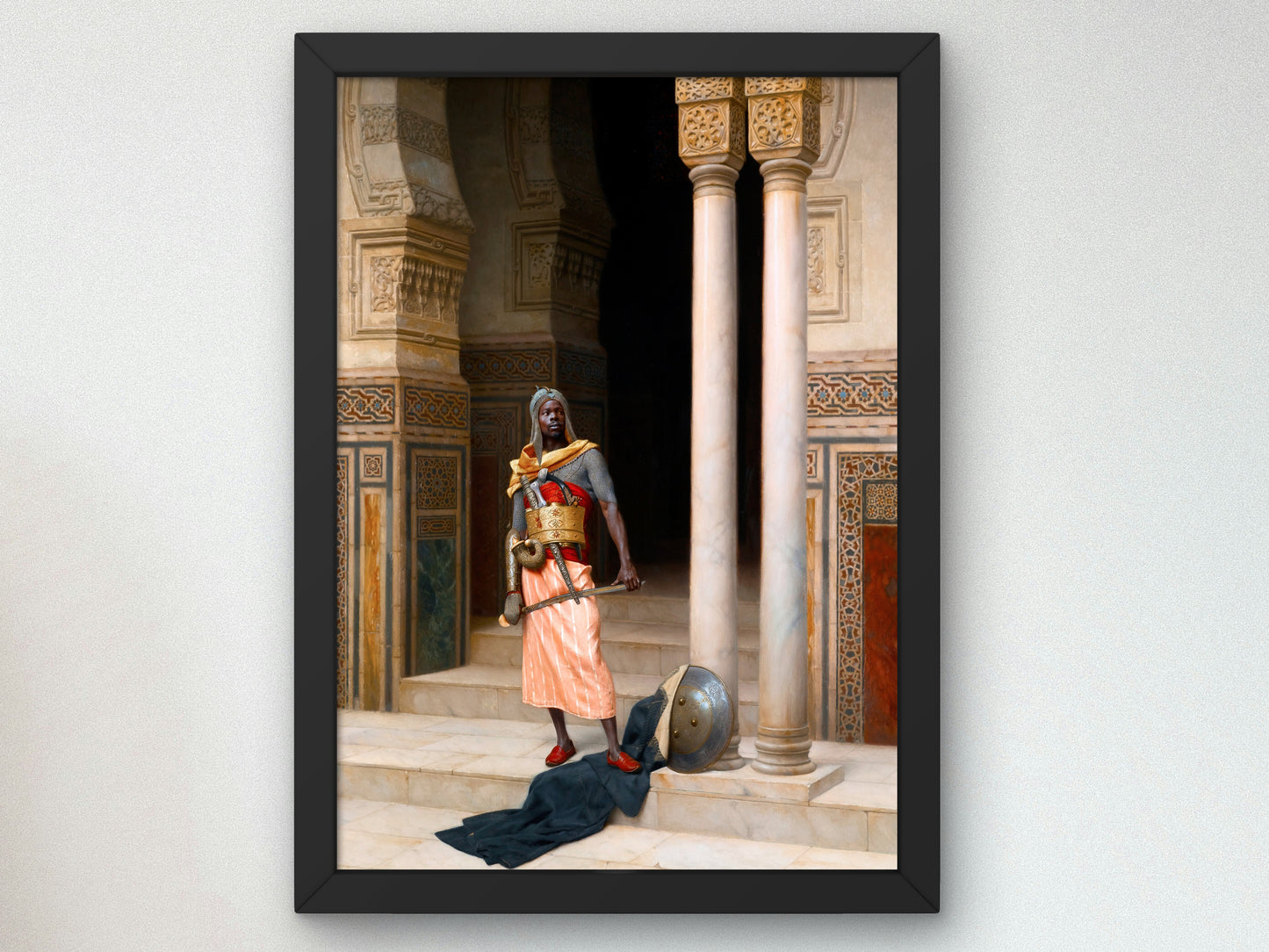 A Nubian Guard by Ludwig Deutsch 1895, Wall Art Print, Fine Art Reproduction, Museum Quality Decor, Poster