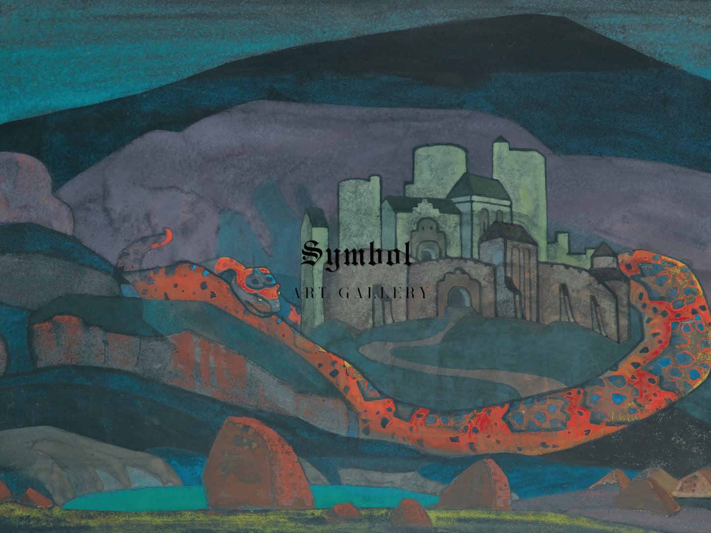 The Doomed City by Nicholas Roerich 1914, Wall Art Print, Fine Art Reproduction, Museum Quality Decor, Poster
