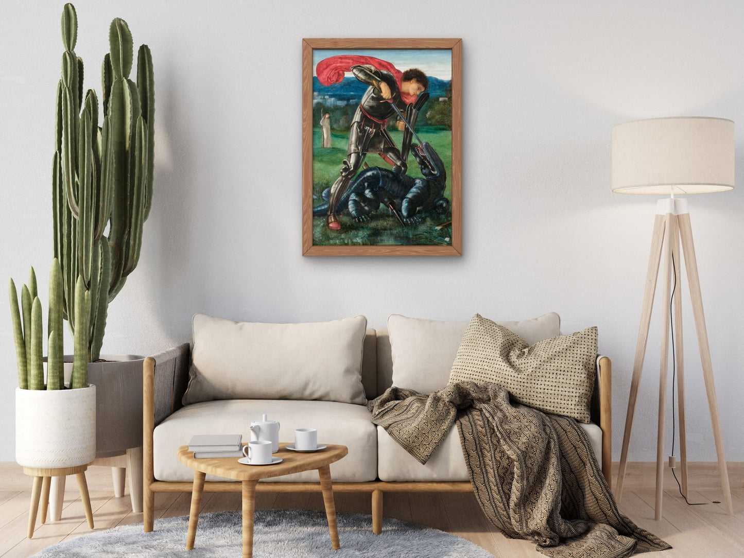 Saint George and the Dragon by Edward Burne Jones 1868, Wall Art Print, Fine Art Reproduction, Museum Quality Decor, Poster