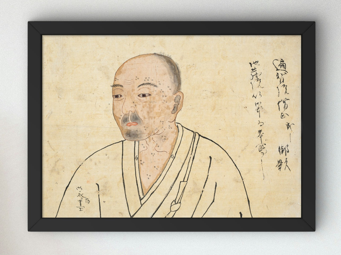 Portrait Study of Seigen by Unknown Japanese Artist 1300, Wall Art Print, Fine Art Reproduction, Museum Quality Decor, Poster