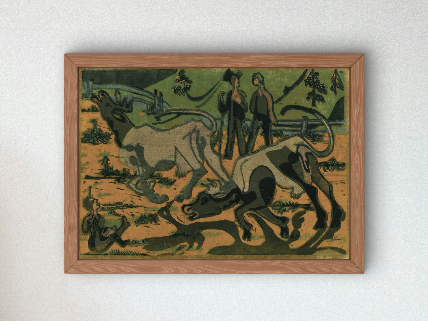 Cows in Spring by Ernst Ludwig Kirchner, Wall Art Print, Fine Art Reproduction, Museum Quality Decor, Poster