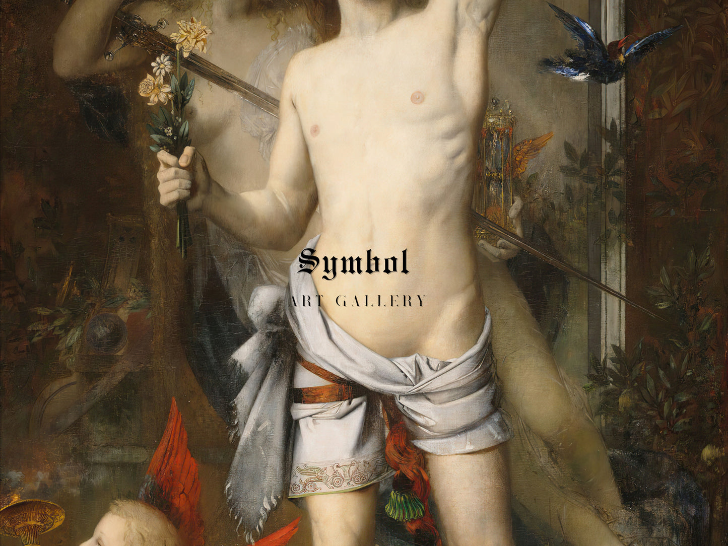 The Young Man and Death by Gustave Moreau 1856, Wall Art Print, Fine Art Reproduction, Museum Quality Decor, Poster