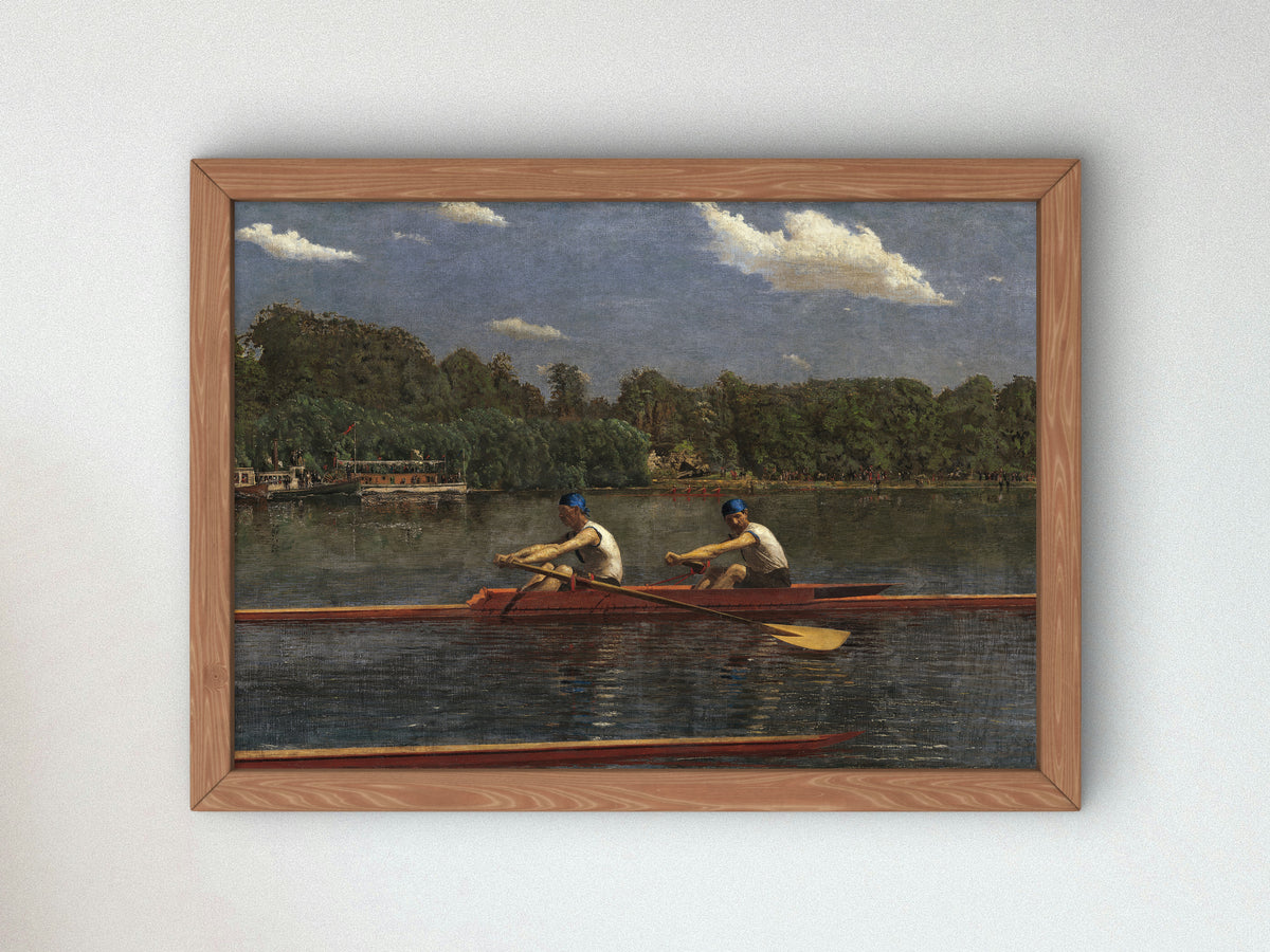 The Biglin Brothers Racing by Thomas Eakins 1872, Wall Art Print, Fine Art Reproduction, Museum Quality Decor, Poster
