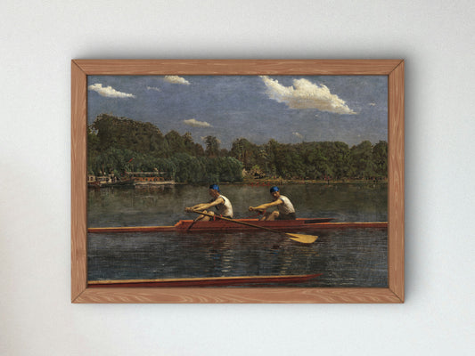 The Biglin Brothers Racing by Thomas Eakins 1872, Wall Art Print, Fine Art Reproduction, Museum Quality Decor, Poster