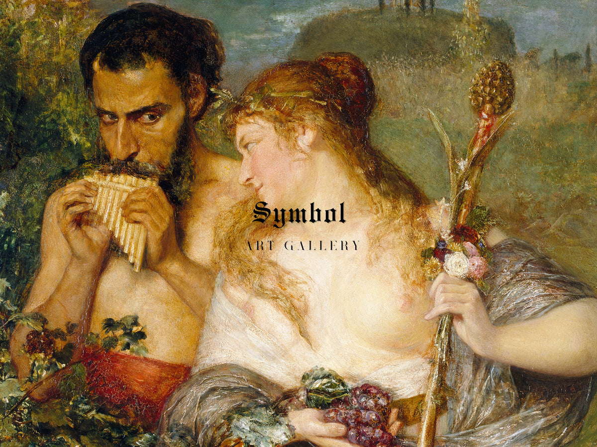 Nymph and Faun by Ernst Josephson 1878, Wall Art Print, Fine Art Reproduction, Museum Quality Decor, Poster